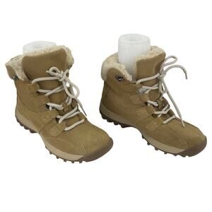 Dr. Scholl's Tan Leather Shearling Lined Boots Women's Size 5.5 Preowned